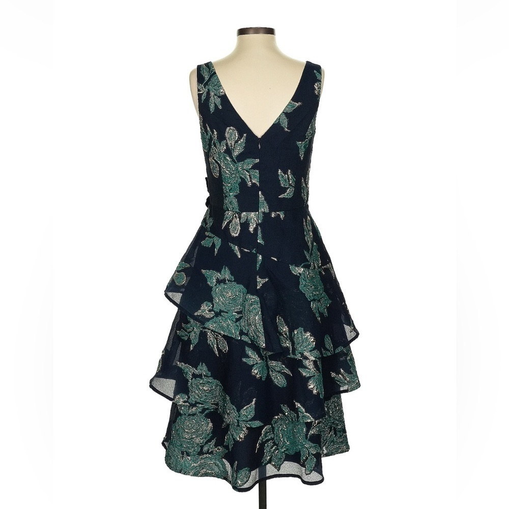 NEW Rickie Freeman For Teri Jon Floral Jacquard Tiered Dress - Picture 5 of 7